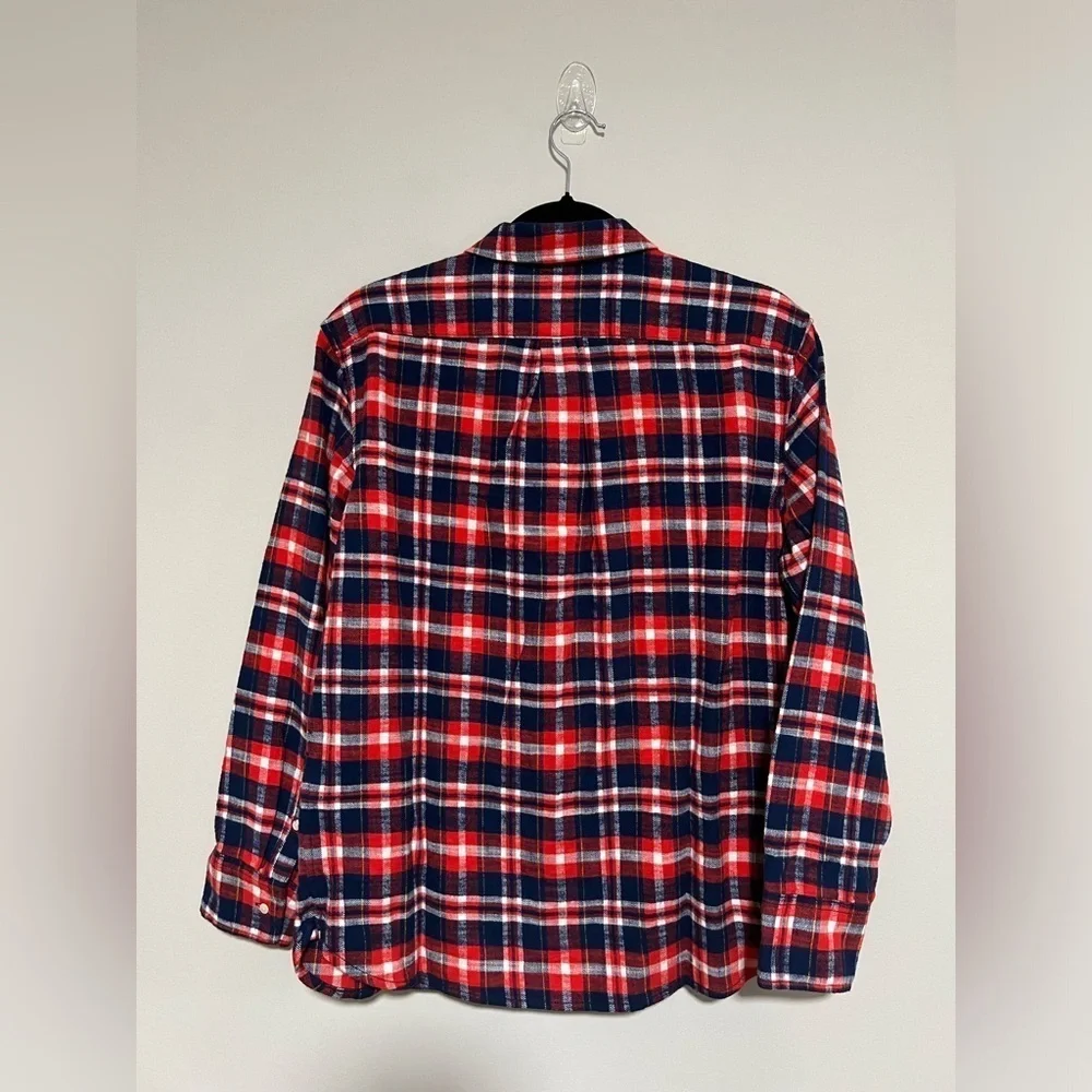 J. Crew Garçon Red Plaid Flannel Button Down Top Size 6 Preppy Holiday Cabin